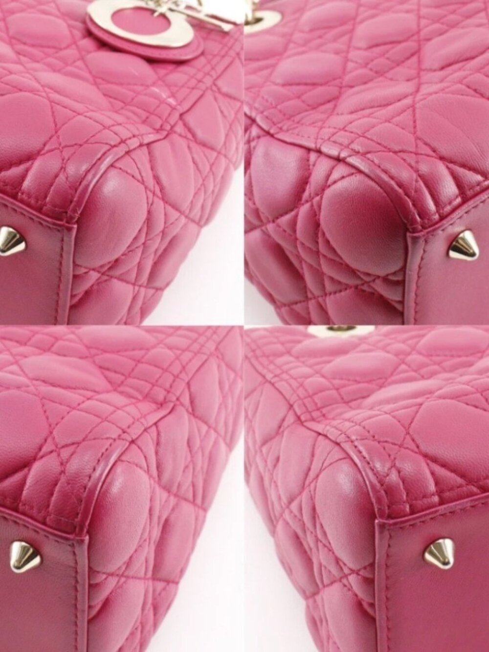 Dior Lady Dior Medium Handbag Canage pink lambskin Women - Picture 4 of 12